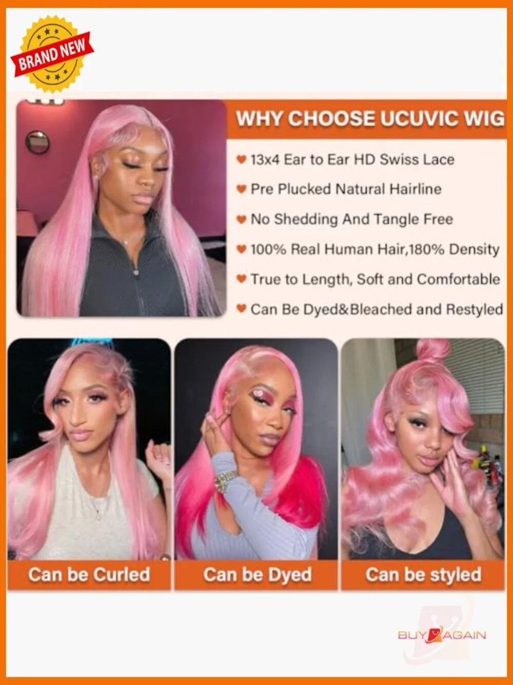 16inch Bob Wig Human Hair 13x4 Lace Front Wig 180% Density Pre Plucked Natural